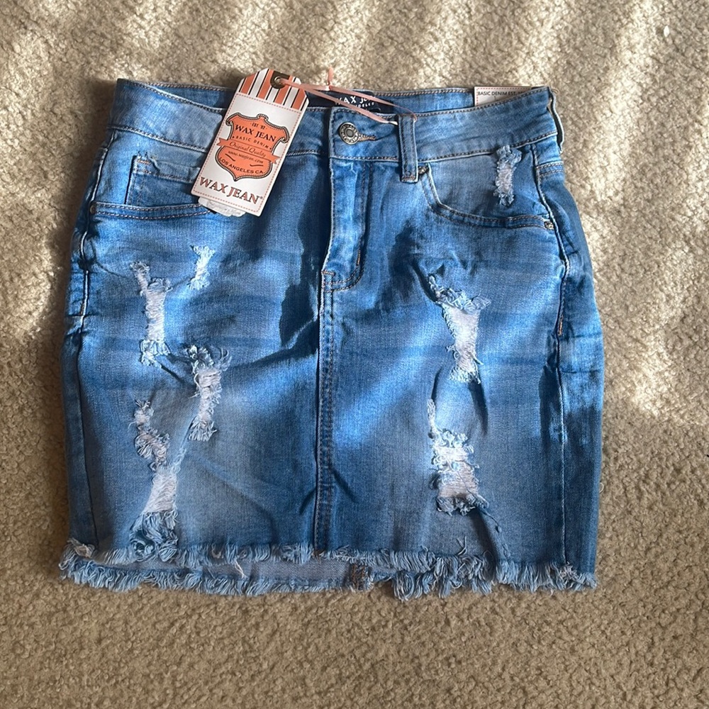 Wax Jean Skirt